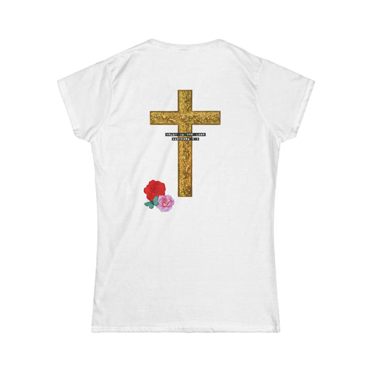 PROVERBS 3:5 WHITE COTTON FITTED TEE