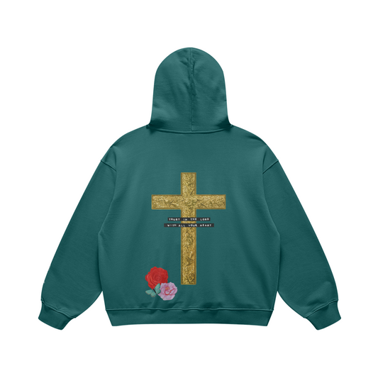 TRUST IN THE LORD (PROVERBS 3:5-6) WINTERGREEN COTTON HOODIE