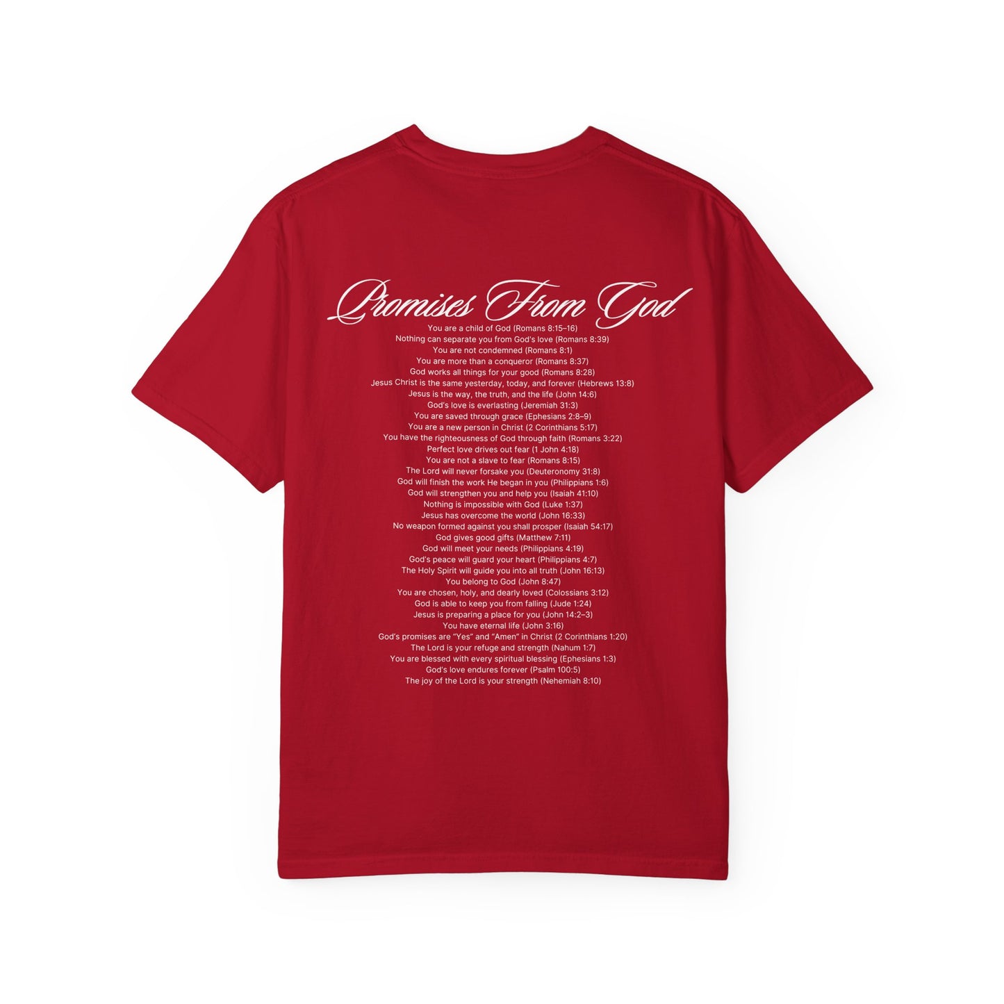 PROMISES FROM GOD RED COTTON T-SHIRT