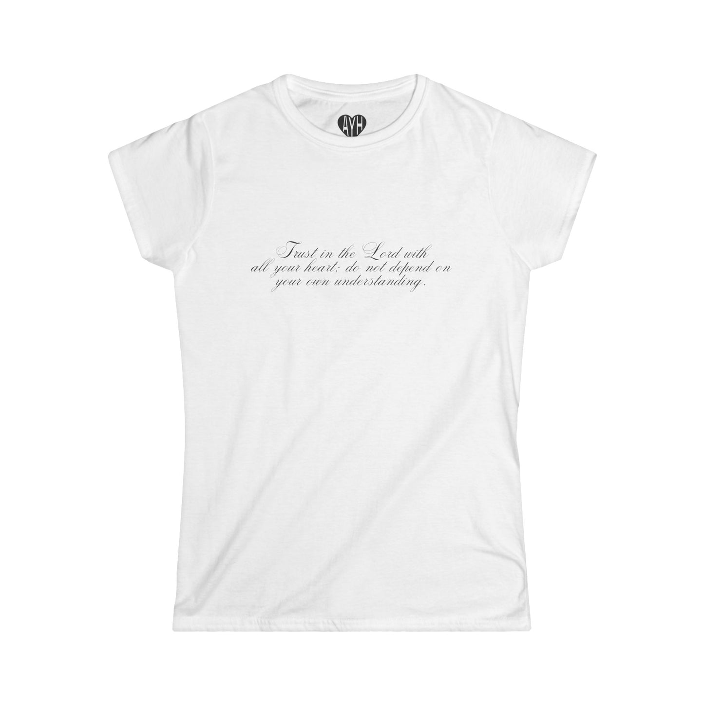 PROVERBS 3:5 WHITE COTTON FITTED TEE