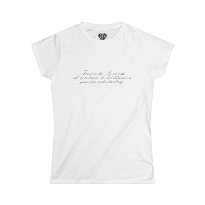 PROVERBS 3:5 WHITE COTTON FITTED TEE