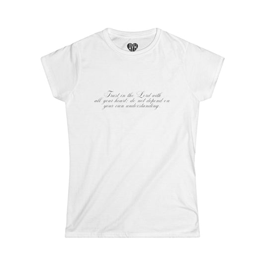 PROVERBS 3:5 WHITE COTTON FITTED TEE