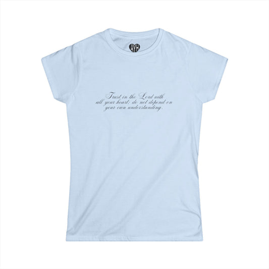 PROVERBS 3:5 BABY BLUE COTTON FITTED TEE