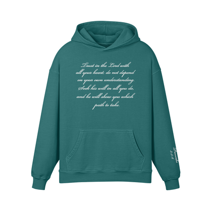 TRUST IN THE LORD (PROVERBS 3:5-6) WINTERGREEN COTTON HOODIE